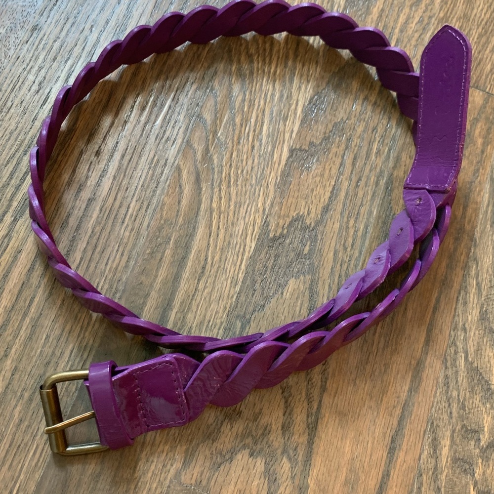 Purple leather belt